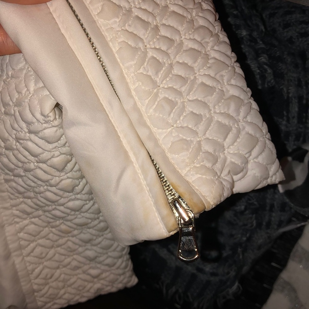Cache White Quilted Jacket Size Small - image 6